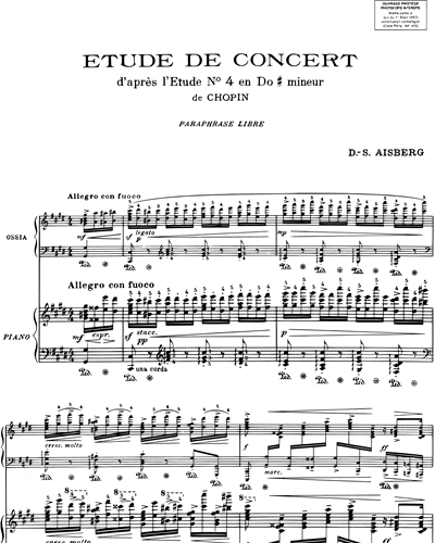 Étude de concert (d'après l' "Étude n. 4 en Do dièse mineur" de Chopin)