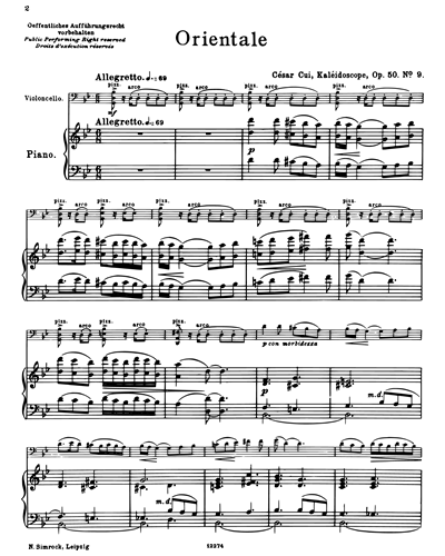 Orientale, op. 50/9 (from "Kaléidoscope")
