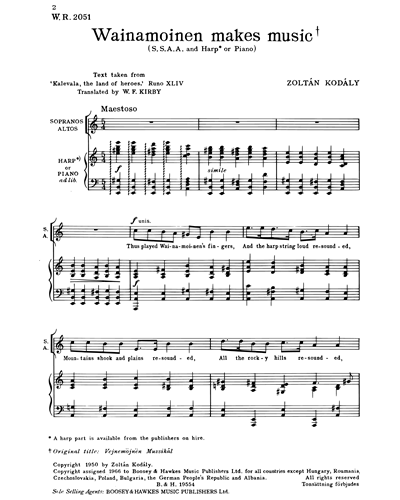 Wainamoinen Makes Music [English Text]