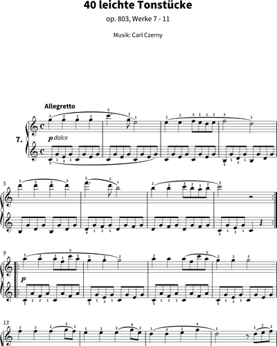 40 Easy Tone Pieces, op. 803 No. 7 - 11