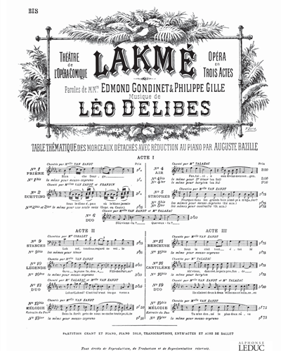 Berceuse No. 15 Bis (De l'Opéra "Lakmé")