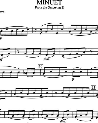 Minuet from Quintet in E for four-part Brass choir or Brass quartet