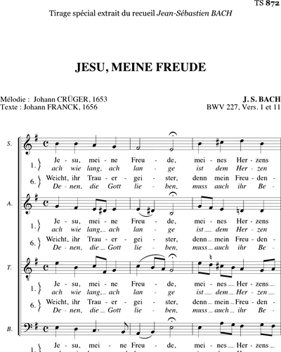 Jesu, meine freude - extr recueil JS BACH