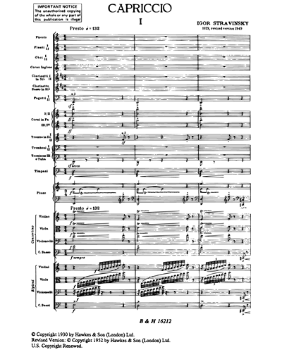 Capriccio for Piano and Orchestra