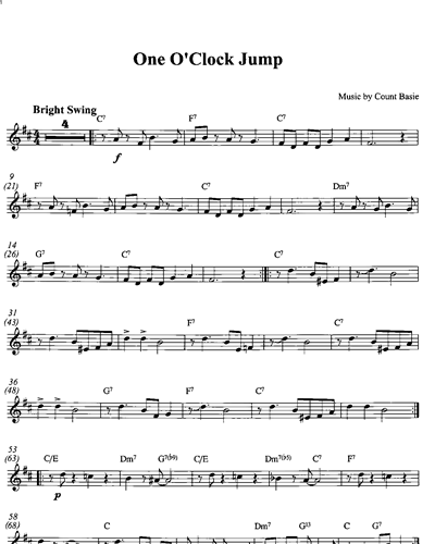 One O Clock Jump Sheet Music By Count Basie Nkoda