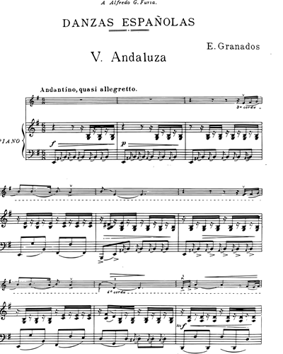 Andaluza ("Danza Española nº 5") - Transcripción para saxofón o trompa en Mi-bemol y piano