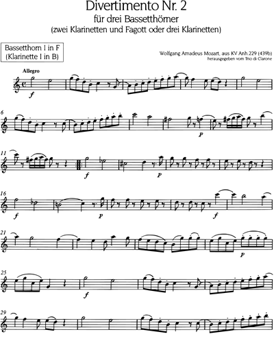 Basset Horn 1/Clarinet 1 (Alternative)
