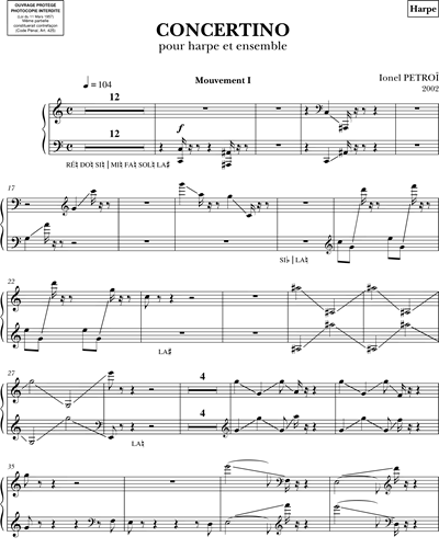Concertino pour harpe et ensemble
