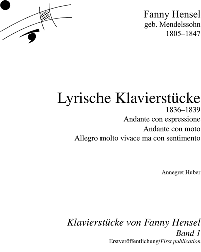 Piano Pieces by Fanny Hensel, Vol. 1