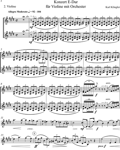 Konzert E-Dur für Violine und Orchester