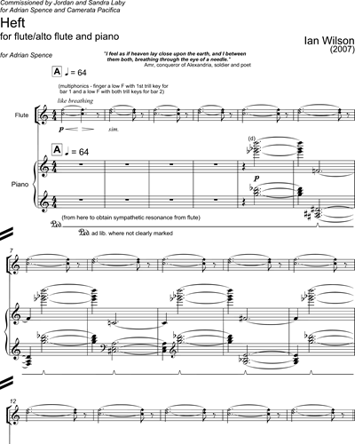 Heft for flute/alto flute and piano