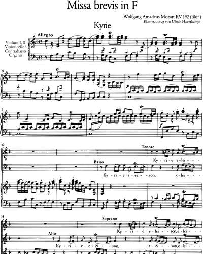 Missa brevis in F major, KV 192 (186f)