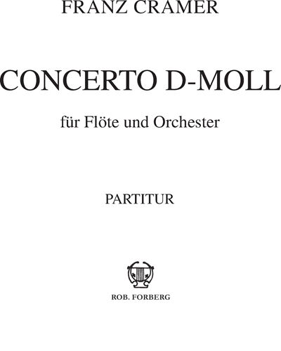 Concerto D-moll für Flöte und Orchester