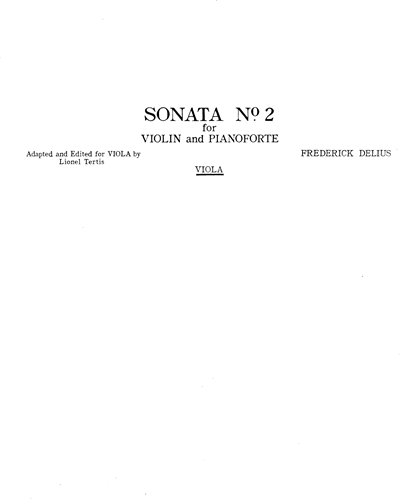Violin Sonata No. 2 [Arranged for Viola & Piano]