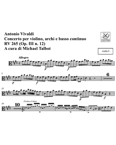 Concerto RV 265 Op. 3 n. 12