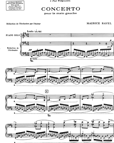 Concerto pour la main gauche - Réduction pour deux pianos