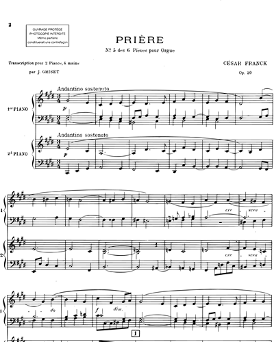 Prière (extrait n. 5 des "Œuvres d'orgue")