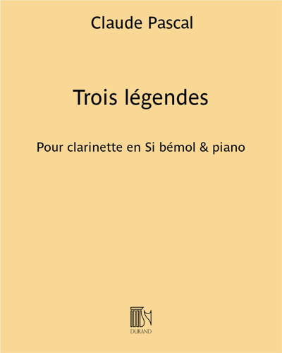 Trois légendes pour clarinette en Si bémol & piano