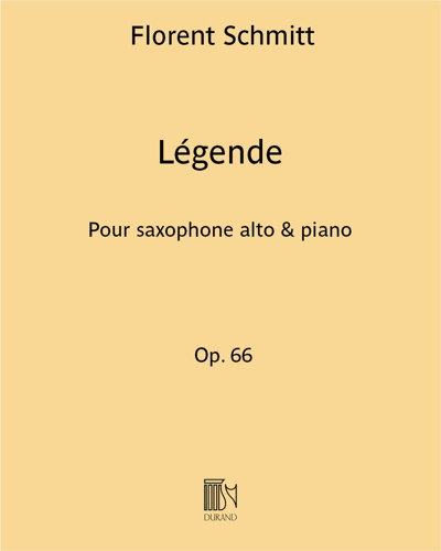 Légende Op. 66 - Pour saxophone alto & piano