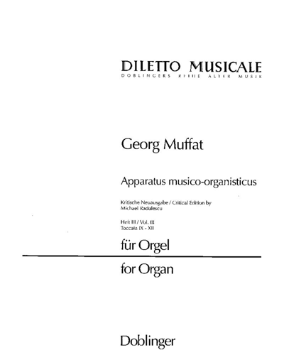 Apparatus Musico-Organisticus, Vol. 3