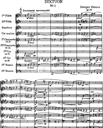 Dixtuor en Ré majeur Op. 14