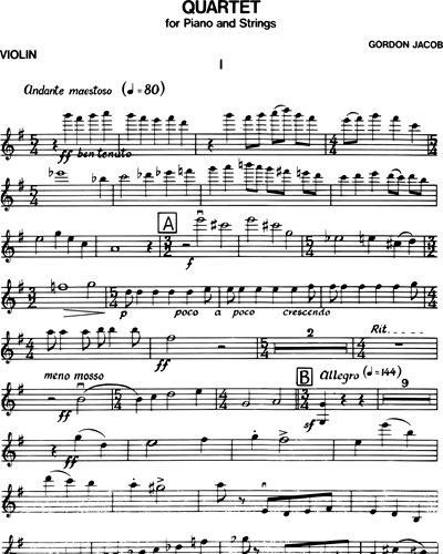 Quartet for Piano and Strings