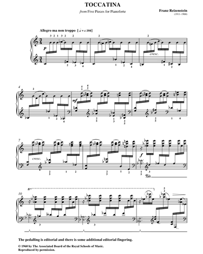 Toccatina from Five Pieces For Pianoforte