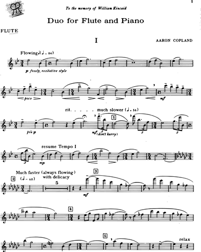 Duo for Flute and Piano Sheet Music by Aaron Copland | nkoda | Free 7 ...