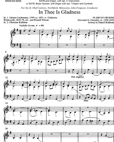 Mixed Chorus SATB & Organ & Instrument in C