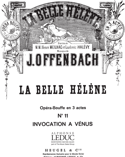 Invocation à Vénus No 11 De Lopéra Bouffe La Belle Hélène Sheet Music By Jacques Offenbach 