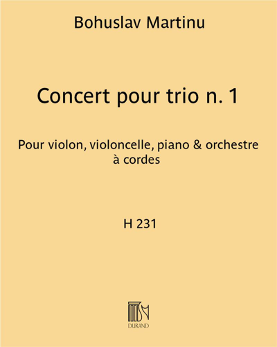 Concert pour trio No. 1, H 231