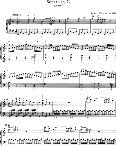 Piano Sonata in C major, KV 545: 'Facile'