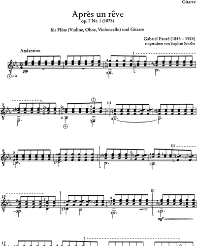 Apres un Reve, op. 7 No. 1 / Sicilienne, op. 78