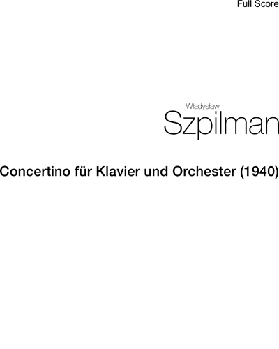 Concertino für Klavier und Orchester [1940]