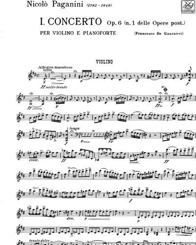Concerto n. 1 Op. 6 (delle Opere post)
