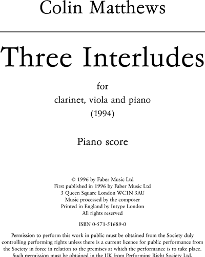 Three Interludes