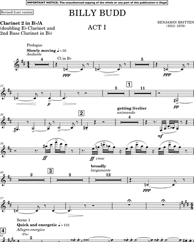 Clarinet in Bb 2/Clarinet in A 2/Clarinet in Eb/Bass Clarinet 2
