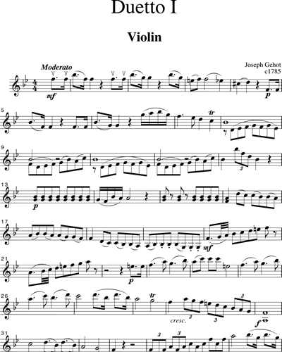 Six Easy Duettos, Op. 3 (Nos. 1-2)