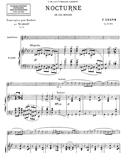 Nocturne Op. 55 en Sol mineur