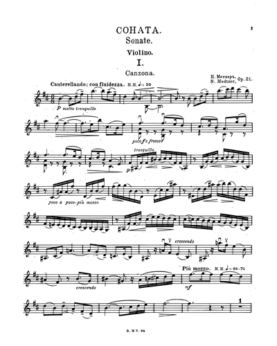 Sonata No. 1, op. 21