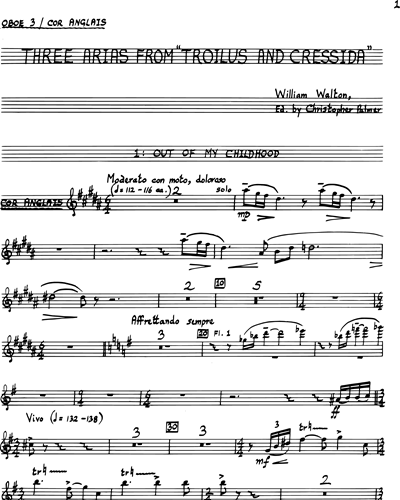 3 Arias from 'Troilus and Cressida'