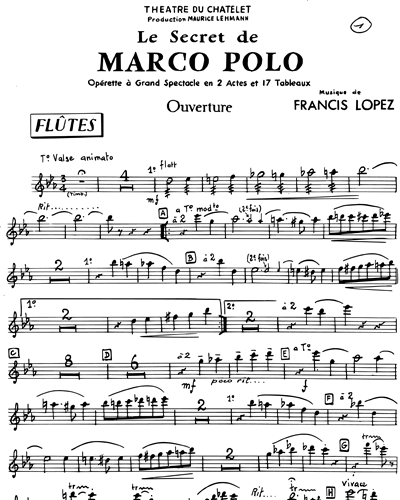 Melodic Prophecy Correctly Secret de Marco Polo Sheet Music by Francis López | nkoda
