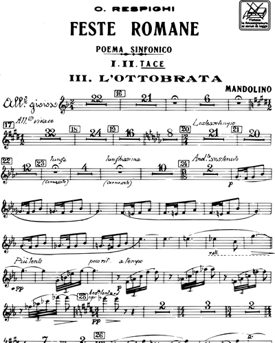 sejle Skilt Pas på Feste romane [Roman festivals] Mandolin Sheet Music by Ottorino Respighi |  nkoda