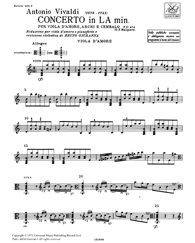 Concerto en La minore RV 397 F. II n. 6