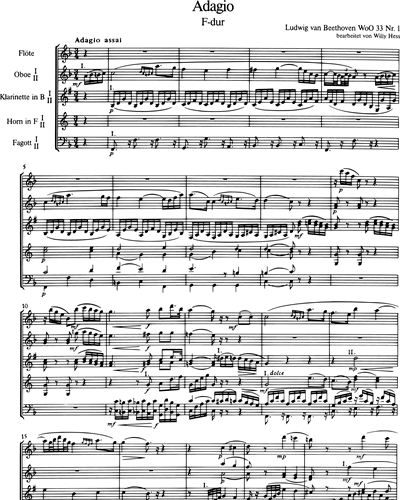 Adagio für die Flötenuhr F-dur WoO 33 Nr. 1