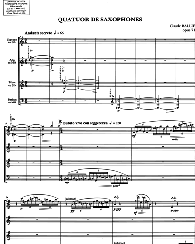 Quatuor de saxophones Op. 71
