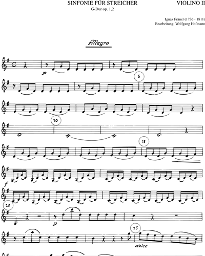 Sinfonie für Streicher G-dur Op. 1 n. 2