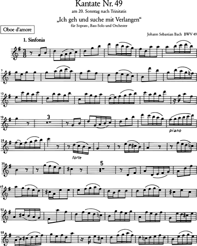 Kantate BWV 49 „Ich geh und suche mit Verlangen“