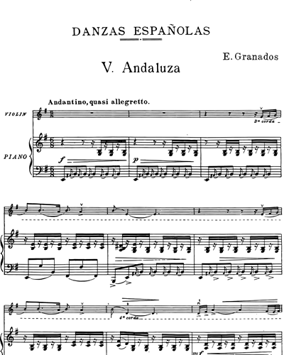 Andaluza ("Danza Española nº 5") - Para violín y piano