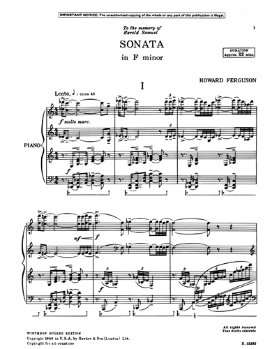 Sonata for Piano, op. 8